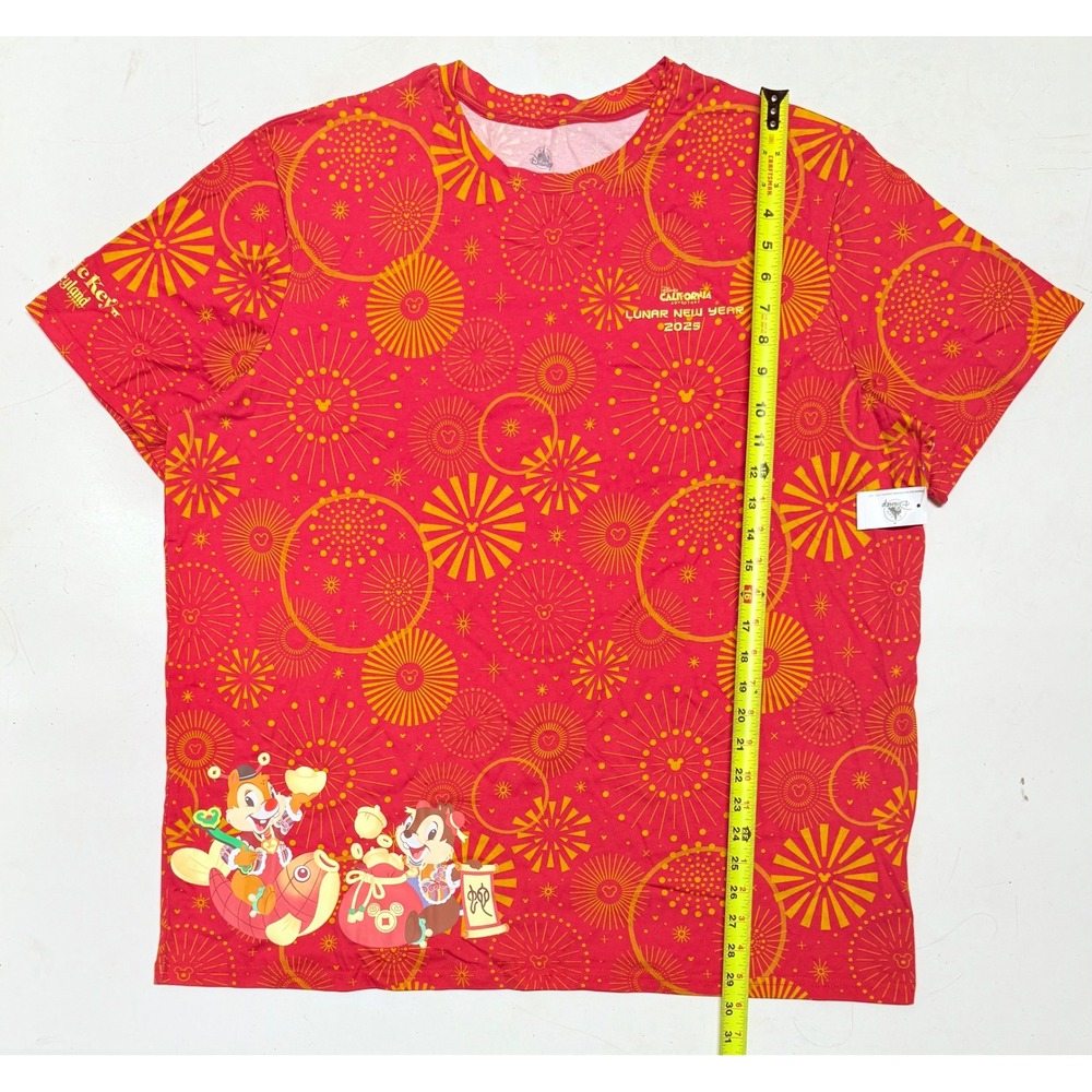 Disney Lunar New Year 2025 Chip and Dale Red Graphic T-Shirt Extra Large